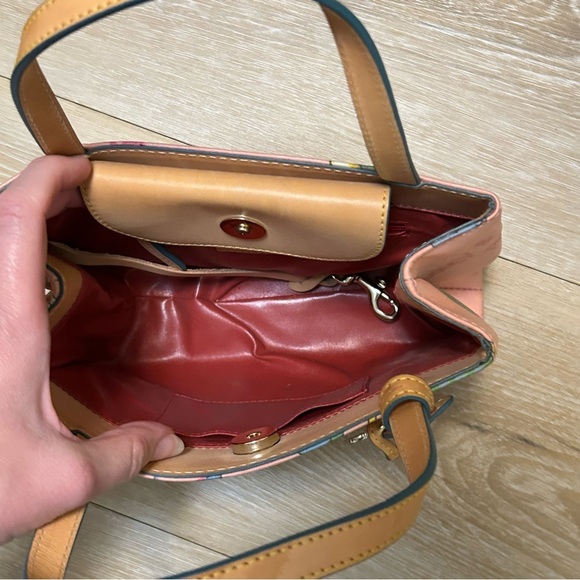 Vintage Y2K Dooney & Bourke Heart Tag Tote Pink Summer Print Mini Bag – Rare! - Picture 9 of 11